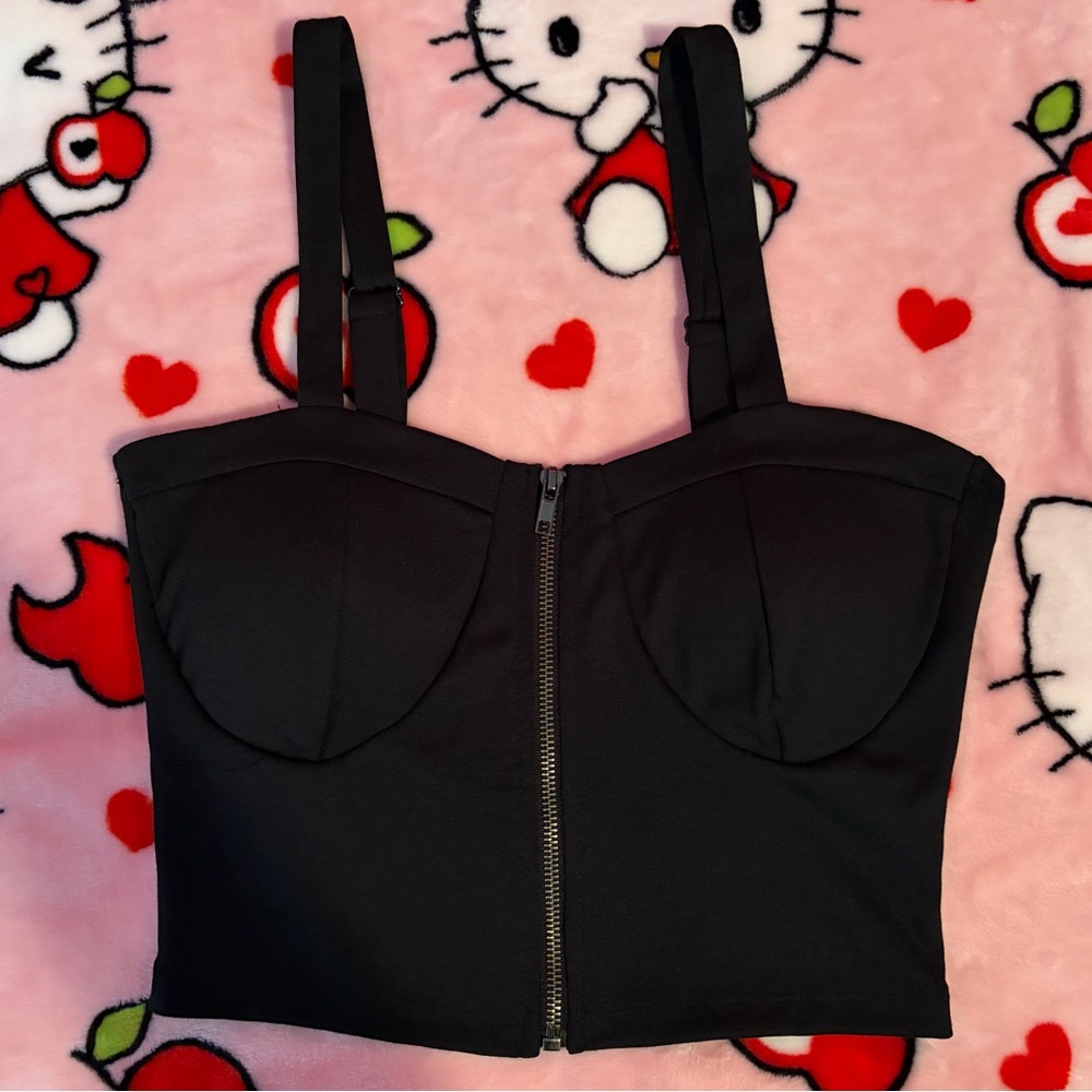 Forever 21 Zip up Crop Top